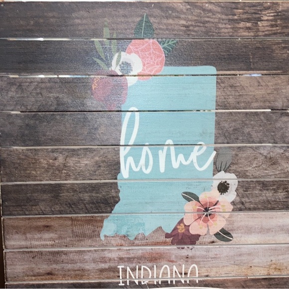 Wall Art “Indiana Home” wooden sign - Picture 3 of 8